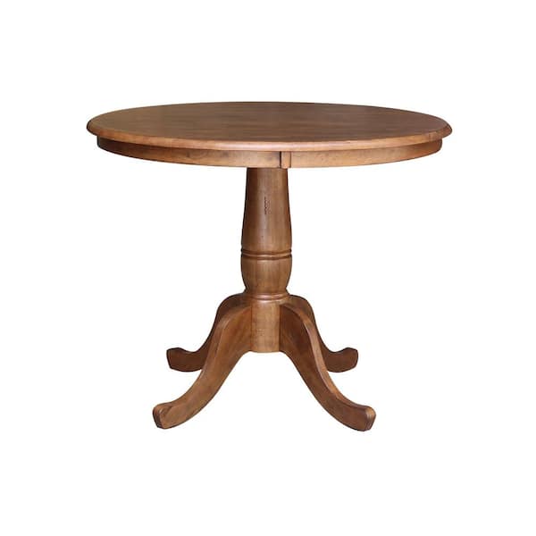 International Concepts 36 in. Distressed Oak Round Pedestal Dining Table