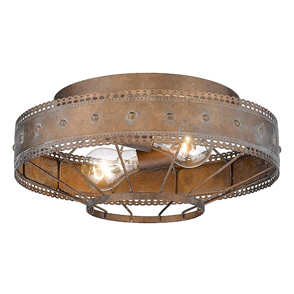 Ferris 3-Light Copper Patina Flush Mount Light