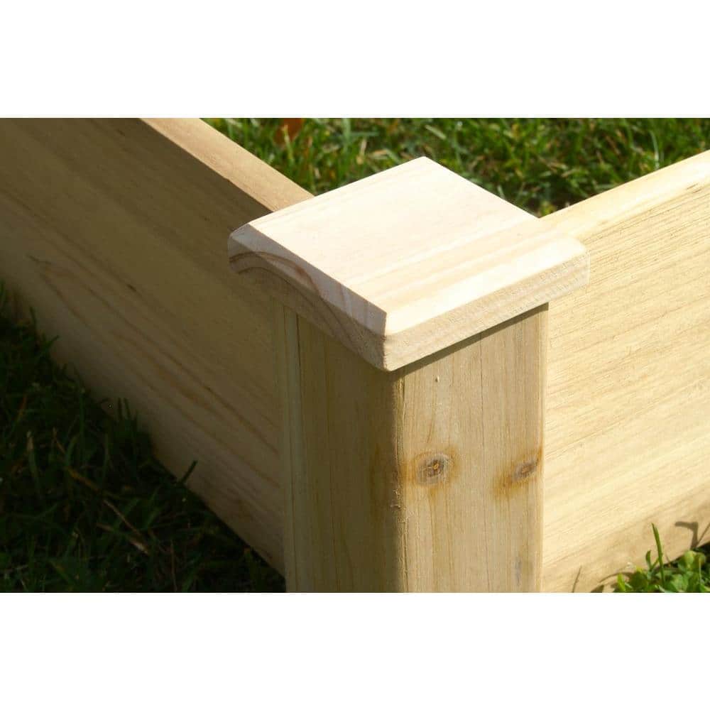 4 ft x 4 ft Natural Fir Wood Raised Garden Bed
