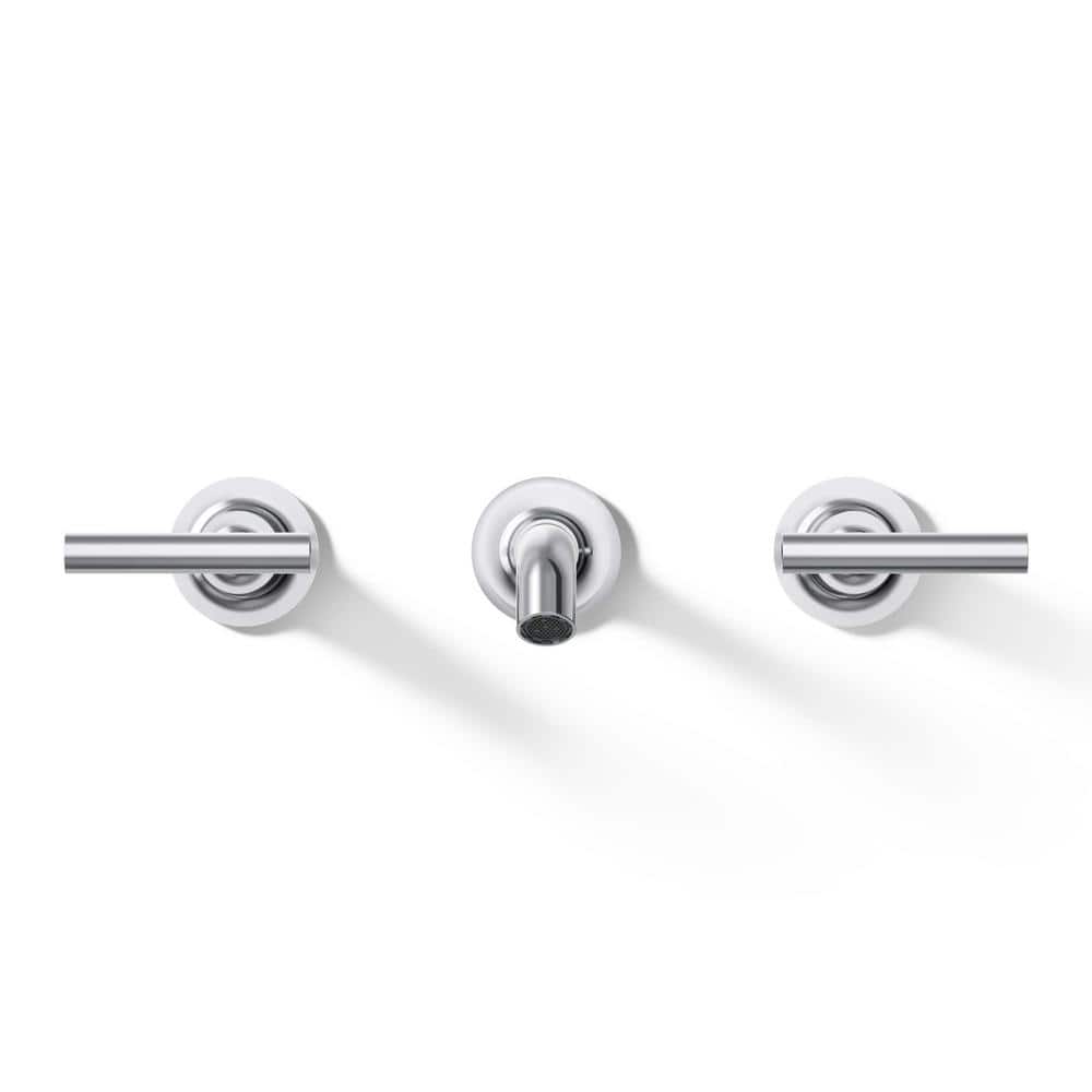 Purist Polished Chrome Double Handle Wall-Mounted Bathroom Faucet