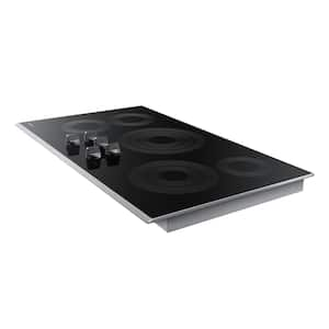 36 in. Radiant Electric Cooktop in Stainless Steel with 5 Burner Elements and Wi-Fi