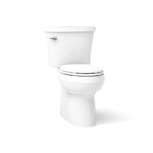 Gleam 12 in. Rough In 2-Piece 1.28 GFP Single Flush Elongated Chair Height Toilet in White with Soft Close Seat