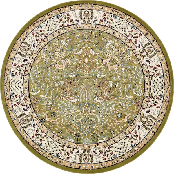 Unique Loom Narenj Bristol Green 10' 0 x 10' 0 Round Rug