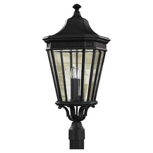 Cotswold Lane 3-Light Black Outdoor Lamp Post Light