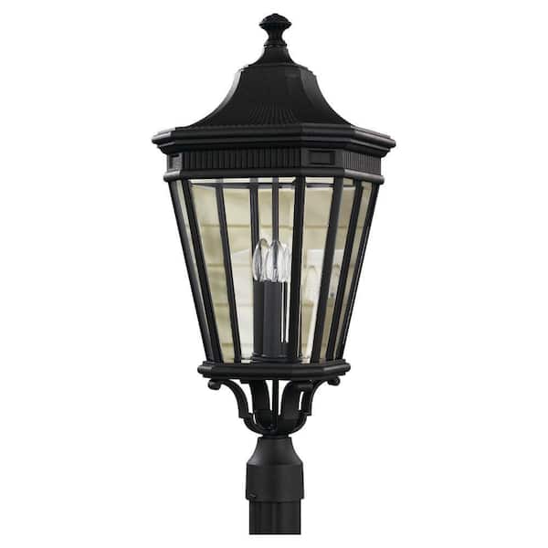 Generation Lighting Cotswold Lane 3-Light Black Outdoor Lamp Post Light