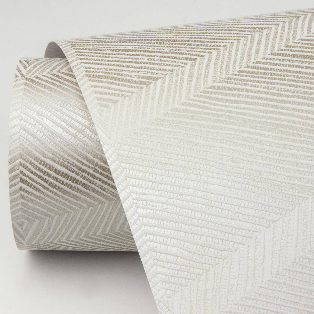 Champagne Chevron Non-Woven Removable Wallpaper