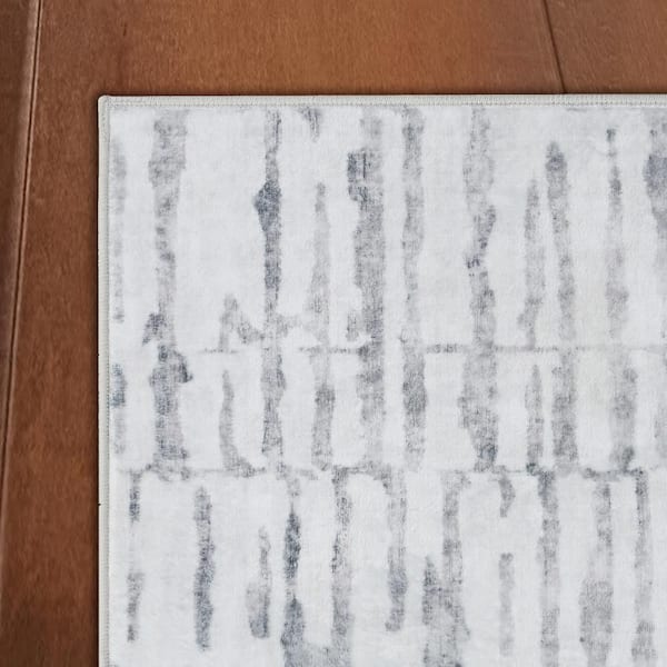 Strata Texture Beige/Cream 2 ft. x 6 ft. Woven Abstract Polyester Rug Set