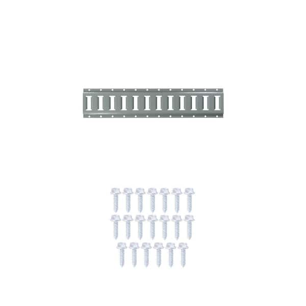 24 in. Steel Bulk Display E-Track and 1/4 in. x 1 in. E-Track Wood Screws Combo (20-Pack)
