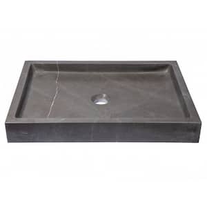 Rectangular Vessel Sink in Polished Pietra Grey Marble