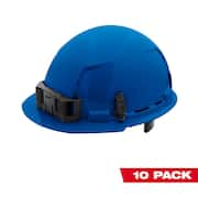 BOLT Blue Type 1 Class C Front Brim Vented Hard Hat with 6-Point Ratcheting Suspension (10-Pack)