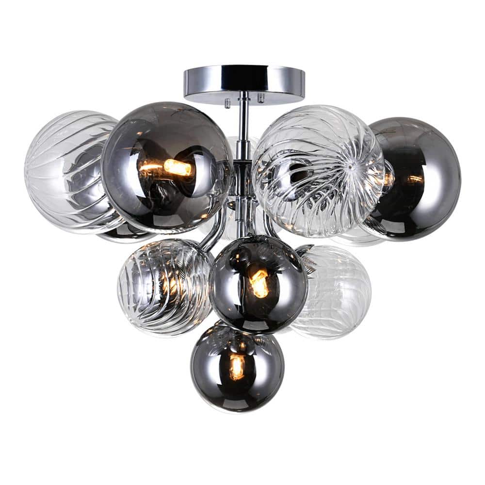 Pallocino 16" Chrome and Glass LED Flush Mount Light