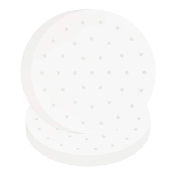 150-Piece White Bamboo Steamer Liner Set Air Fryer Parchment Paper with Holes Nonstick Heat-Resistant Sheets