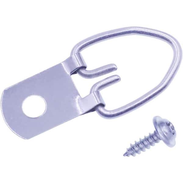 Adrinfly Single Hole D-Ring Picture Hangers with Screws 50-Pieces for Mirror Clock Decoration Paintings Artwork Frames Silver