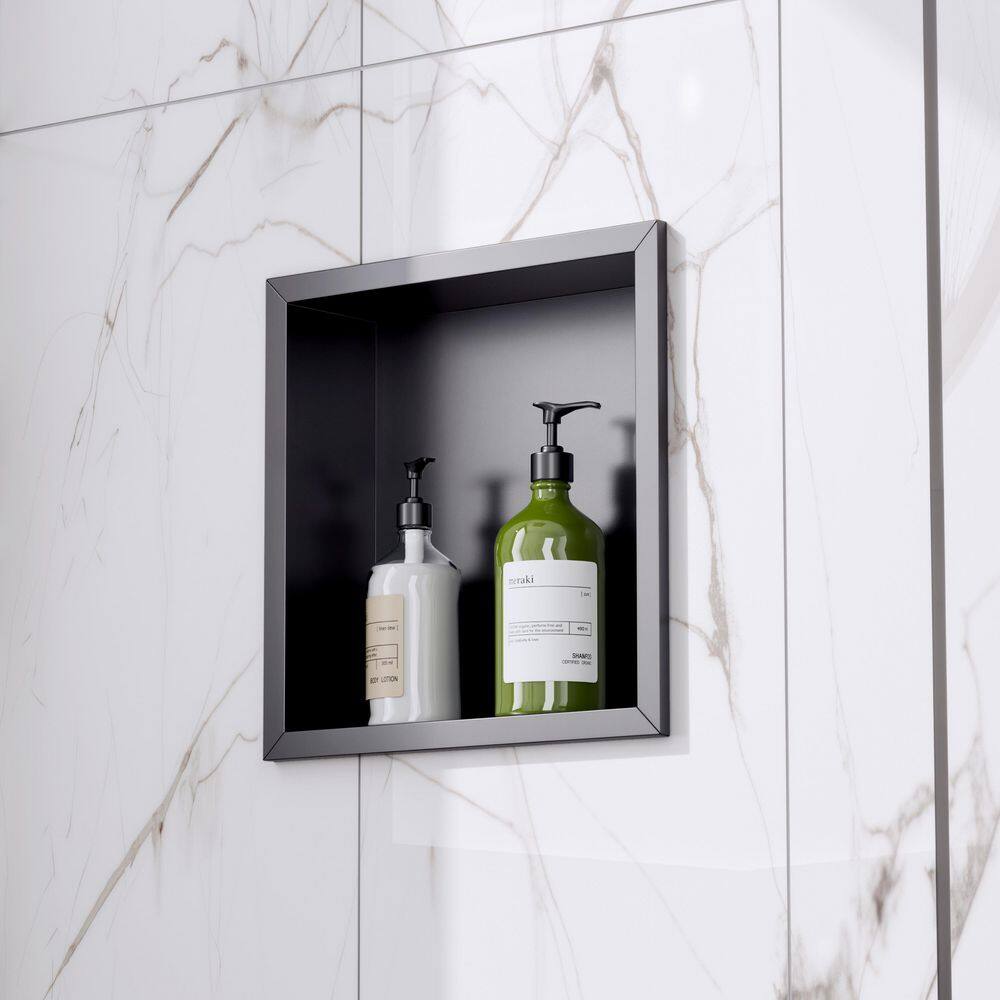 12 in. W x 12 in. H x 4 in. D Waterproof Recessed Shower Niche Space-Saving Storage Shelf in Brushed Nickel, No Tile price history on PriceWatchPro