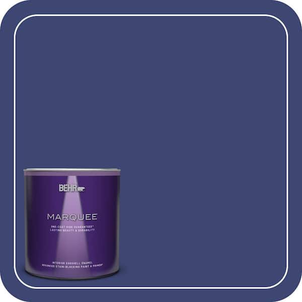 BEHR MARQUEE 1 qt. #T18-18 Constellation Blue Eggshell Enamel Interior Paint & Primer