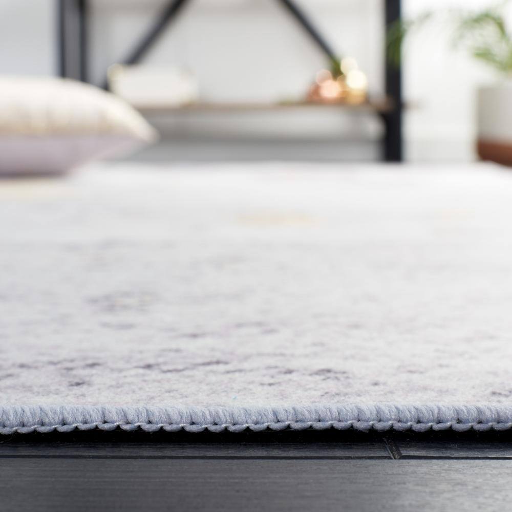 Tacoma 6 ft. Round Gray and Gold Abstract Wool Area Rug