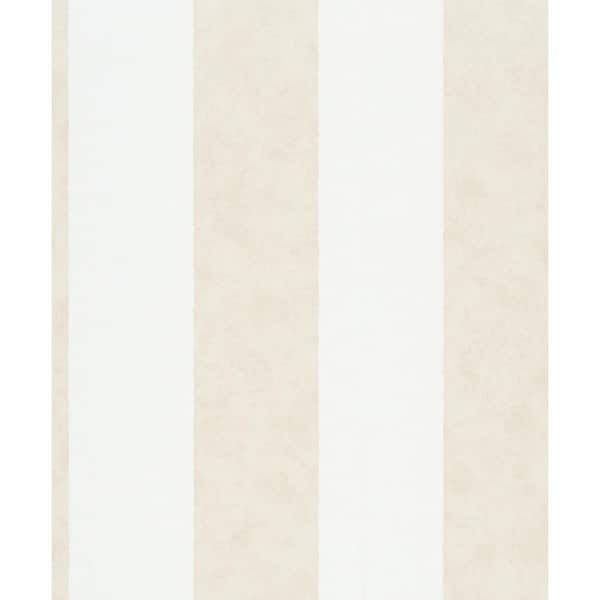 Unbranded Flora Collection White Thick Stripe Matte Finish Non-Pasted Vinyl on Non-woven Wallpaper Sample