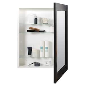 24-5/8 in. W x 30-5/8 in. H Framed Black Recessed/Surface Mount Medicine Cabinet with Mirror