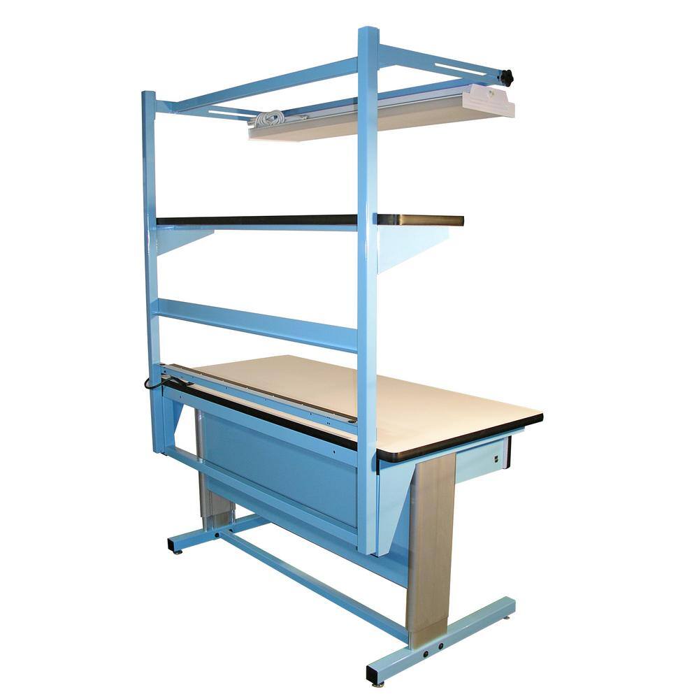 ErgoCraft Adjustable 60" Blue Workbench with Plastic Laminate Top