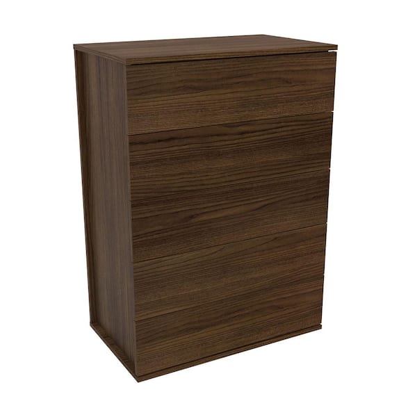 Polifurniture Madison Walnut 5-Drawer Chest of Drawers (26.25 in. W x 15.75 in. D x 38 in. H)