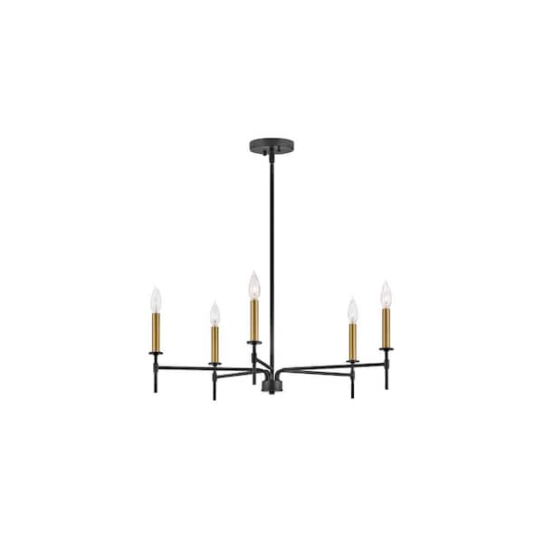 Hux 5-Light Black Candlestick Chandelier