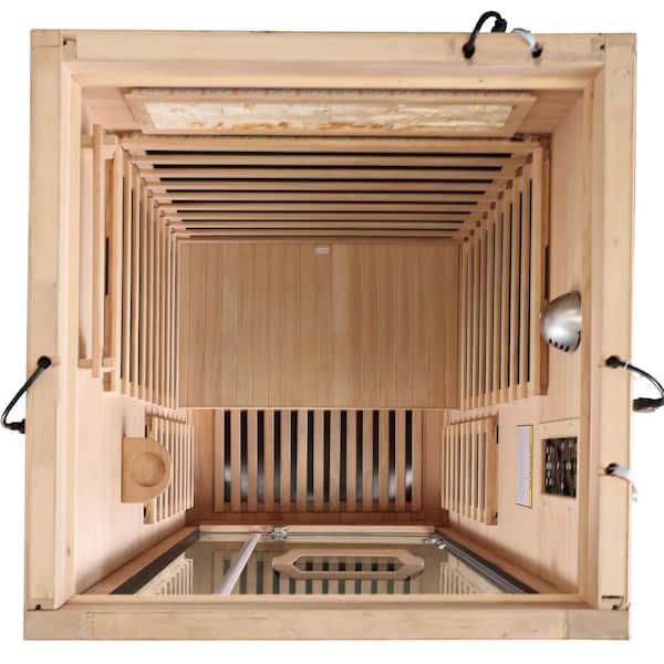 Spygo Moray 1-Person Indoor Okoume Wood Far-Infrared Sauna with 7
