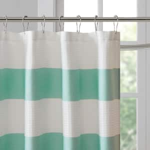 Spa Waffle Aqua 72 in. x 72 in. Shower Curtain