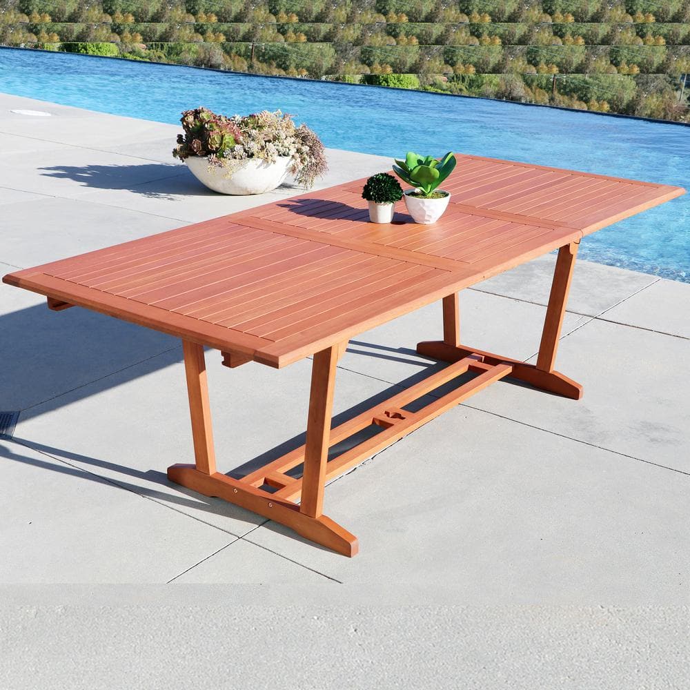 Vifah Malibu Rectangle Extension Outdoor Dining Table V232 - The Home Depot