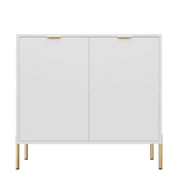 Clihome White 31.5 in. H Storage Cabinet with Adjustable Shelves