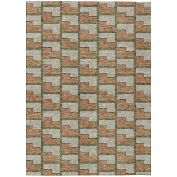 Chantille Machine Washable Indoor/Outdoor Abstract ACN2416 Copper 3 ft. x 4 ft. Area Rug