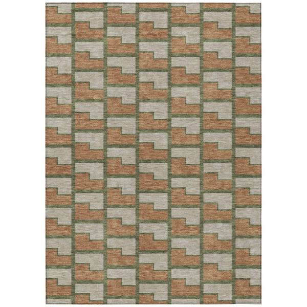 Chantille Machine Washable Indoor/Outdoor Abstract ACN2416 Copper 8 ft. x 10 ft. Area Rug
