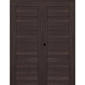 Louver 56 in. x 79.375 in. Right Active Veralinga Oak Wood Composite Double Prehung Interior Door