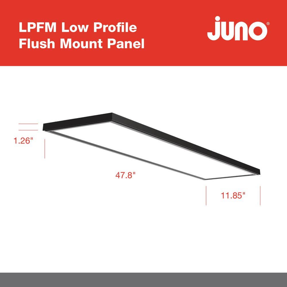 Black Aluminum 48" Rectangular LED Ceiling Light