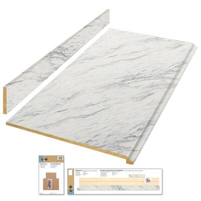 8 ft. White Laminate Countertop Kit with Full Wrap Ogee Edge in Calcutta Marble