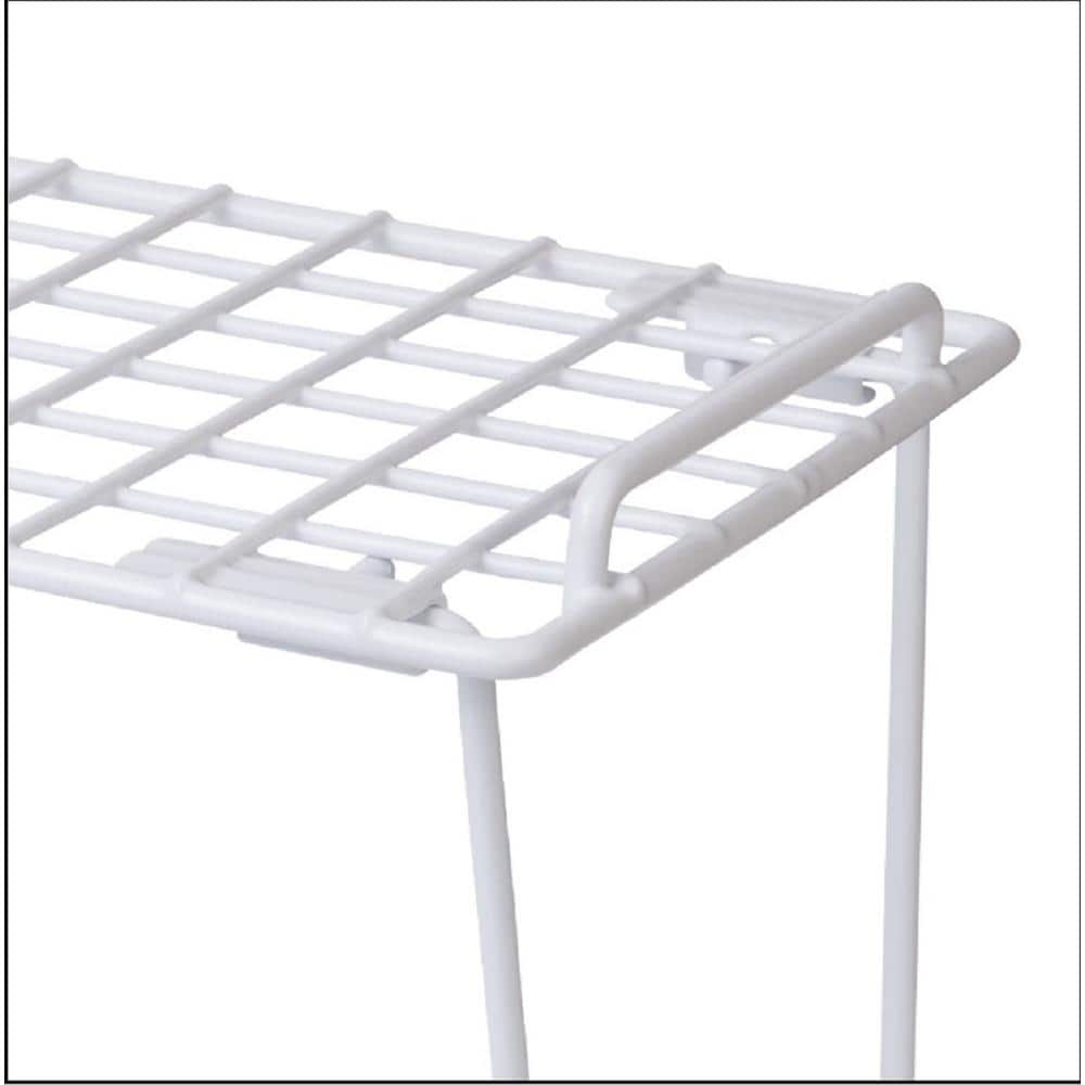 Large White Metal Stacking Cabinet Shelf Rack