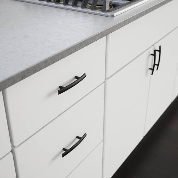 96-Pack Arched 3 in. (76 mm) Modern Matte Black Cabinet Drawer Bar Pulls
