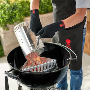 Chimney Starter 30x19cm BBQ Fuel Charcoal Burner Safety Handle Grilling Barbecue 
