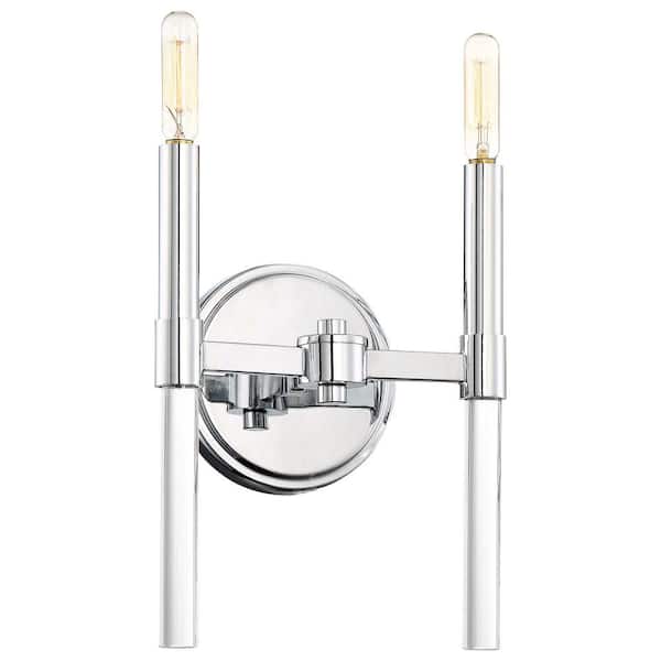 Minka Lavery Pillar 2-Light Chrome Sconce
