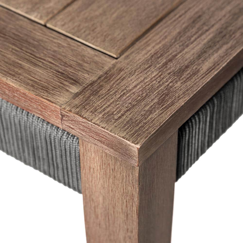 Orbit Square Weathered Eucalyptus Wood Outdoor Coffee Table