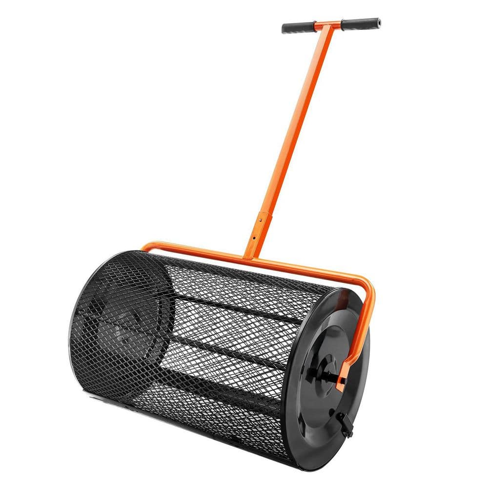 24 in. Wide Powder Coated Steel Mesh Peat Moss Roller Spreader for Compost, Manure and Topsoil price history on PriceWatchPro