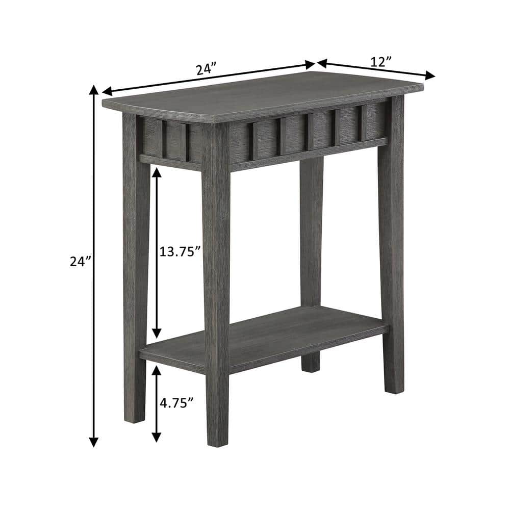 Classic Accents Wirebrush Dark Gray Square End Table with Shelf