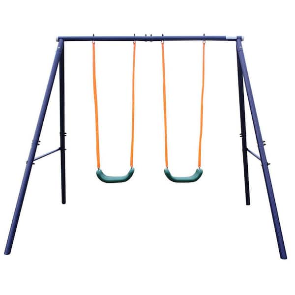 2-Person Plastic Patio Swing Set for Children