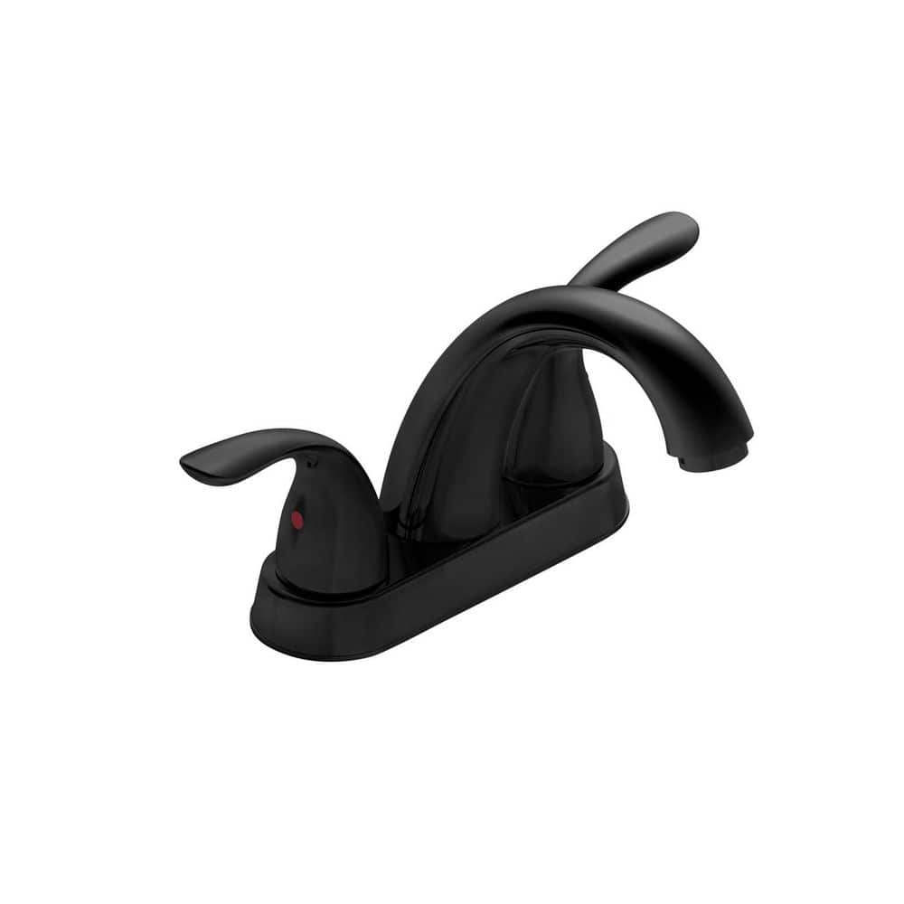 4 in. Centerset Double Handle Low Arc Bathroom Faucet Combo Kit Easy Install in Matte Black (1-Pack) price history on PriceWatchPro