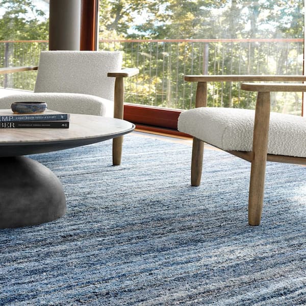 Denim Chindi Hand Hooked Cotton Blue 8 ft. x 10 ft. Indoor Area Rug