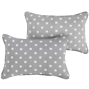Grey Dots Rectangular Outdoor Corded Lumbar Pillows (2-Pack)