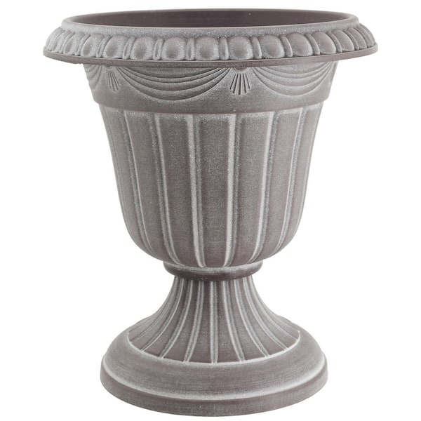 Arcadia Garden Products Traditional 16 in. x 18 in. Whitewash Plastic Urn