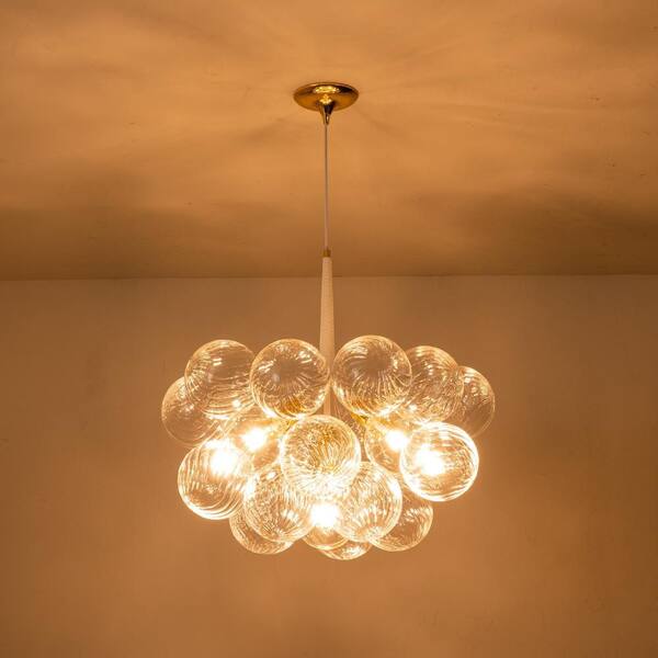 Y'INSP AURA BUBBLE 6-Light Gold and White Nordic Bubble Cluster
