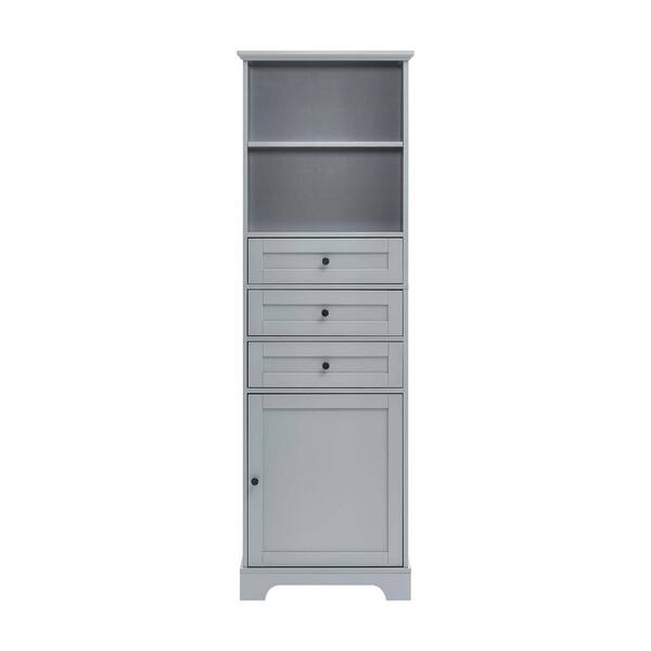 22.00 in. W x 10.00 in. D x 68.30 in. H Gray Tall Storage Linen