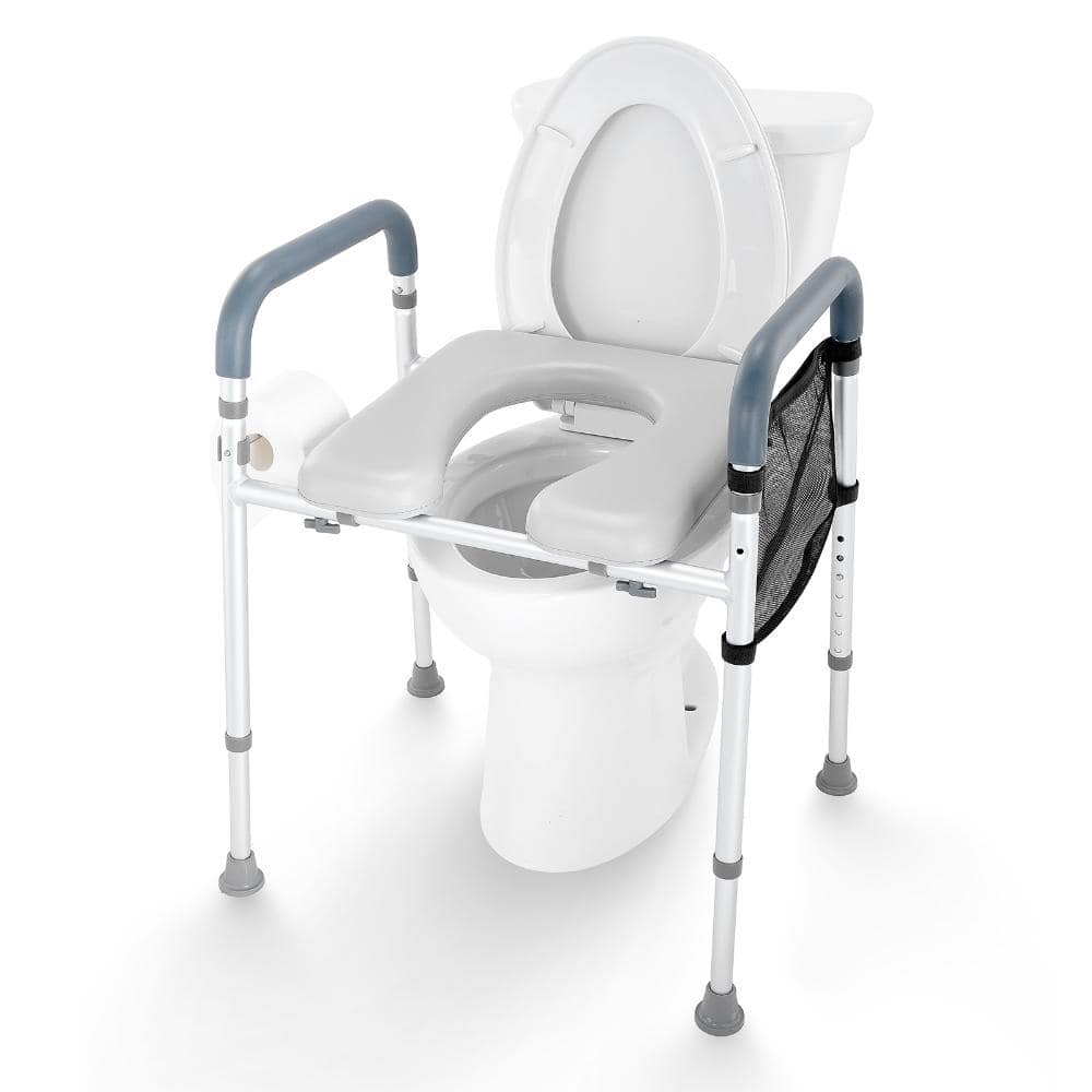 Raised Toilet Seat Riser, 7-Position Adjustable 19.3 to 25.2 in., 350 lb. Padded Aluminum Frame, Free-Standing price history on PriceWatchPro