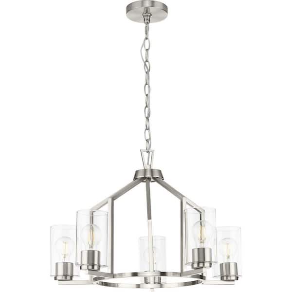 Progress Lighting Goodwin 5-Light Brushed Nickel Farmhouse Chandelier